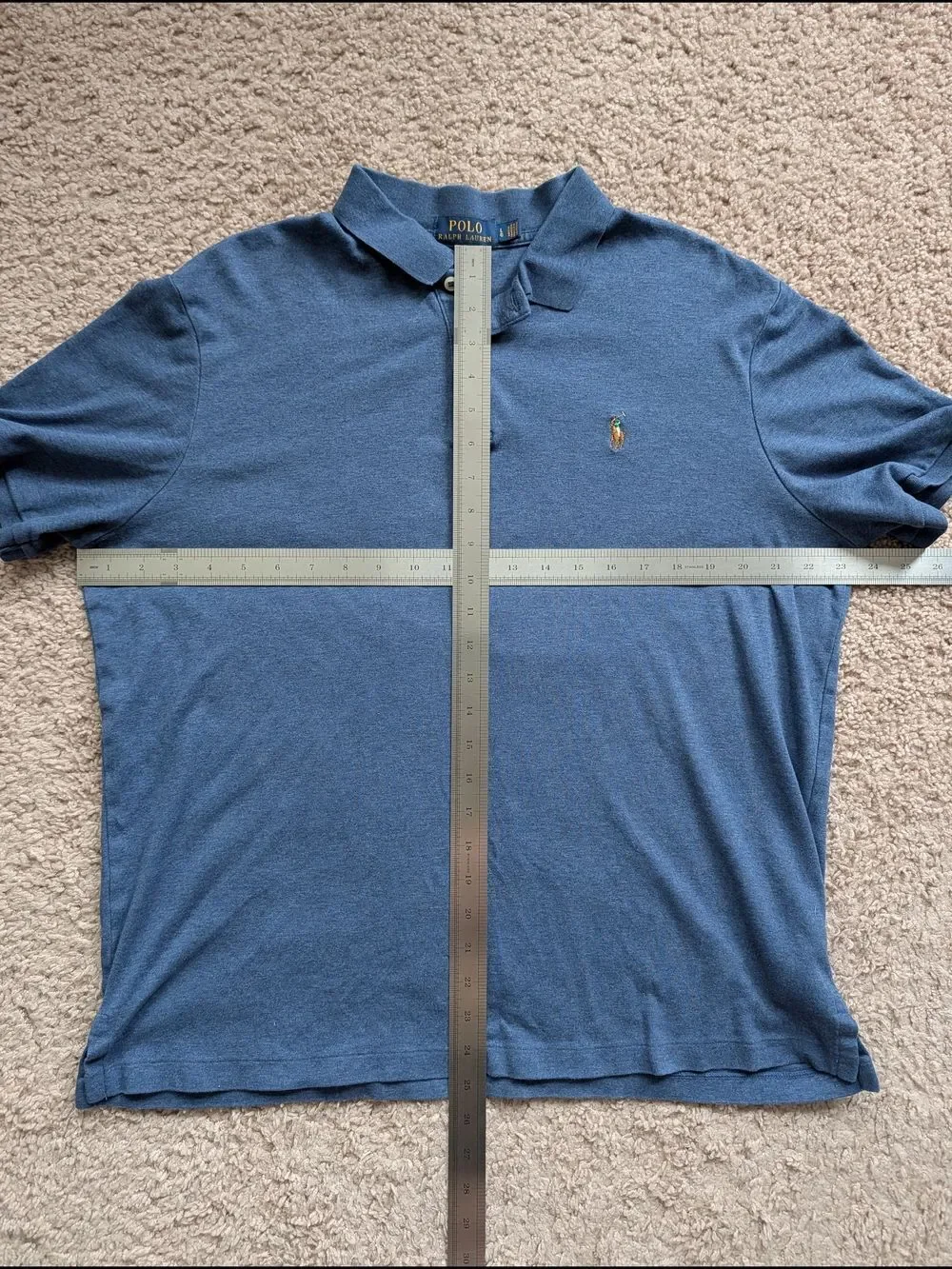 Ralph Lauren Mens Navy Blue Classic Fit Soft Touch Small Pony Cotton Polo Large